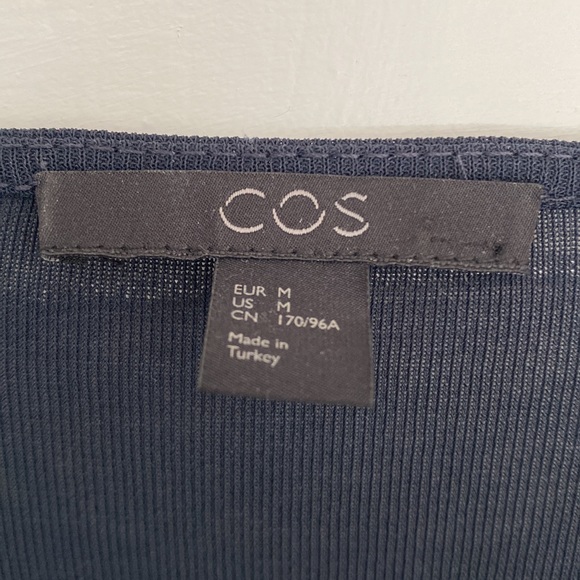 COS M/L Navy blue draped tunic 38 inches long - Picture 2 of 4